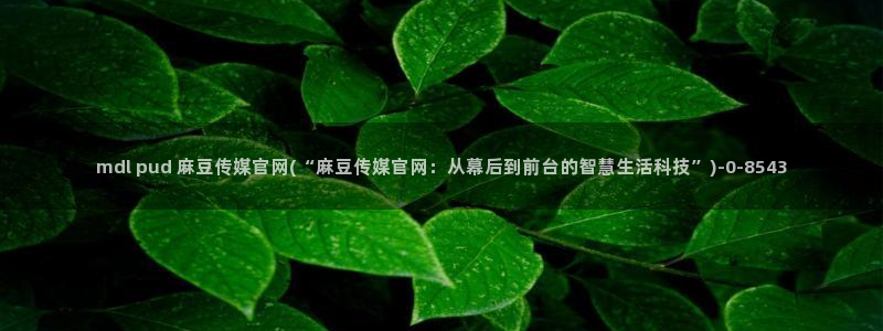 麻豆传媒映像官网：mdl pud 麻豆传媒官网(“麻豆传媒官网：从幕后到前台的智慧生活科技”)